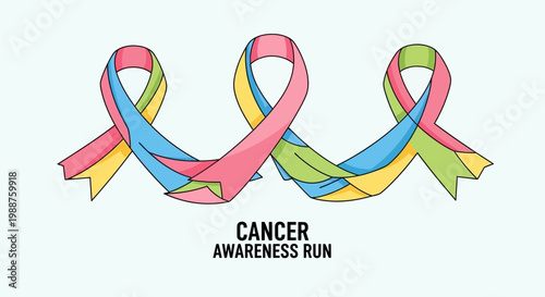 Symbolic Ribbon Wave For Cancer Awareness Run Event Support