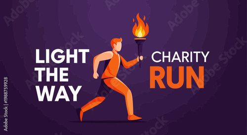 Torchbearer Leading Charity Run: Inspiring Design for Fundraising and Community Engagement