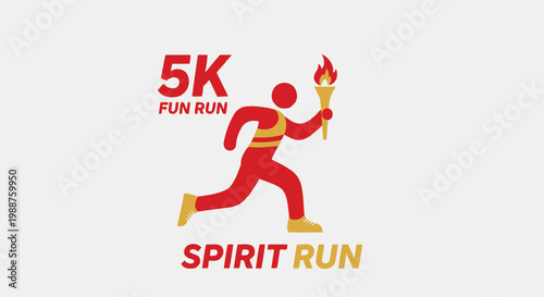 Torchbearer Races Towards Finish Line in 5K Fun Run, Symbolizing Spirit and Athleticism