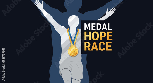 Triumphant Athlete Celebrates Victory in Hope Race, Symbolizing Achievement And Perseverance