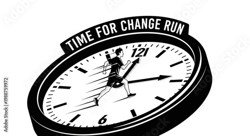 Time Flies, Run Toward Change: Dynamic Graphic Illustrates Movement and Imperative Action