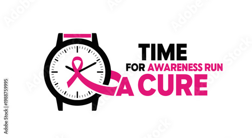 Time For Change Cancer Awareness Run With Iconic Watch, And Pink Ribbon Symbolism