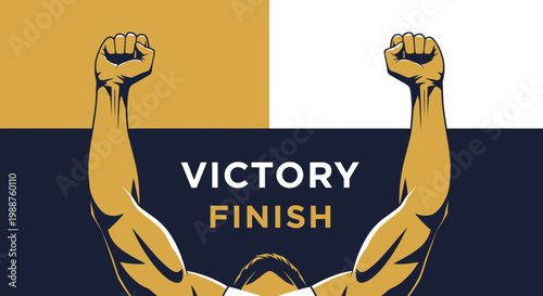 Triumphant Symbolism Depicting Achievement and A Victory Celebration to Visualize Success