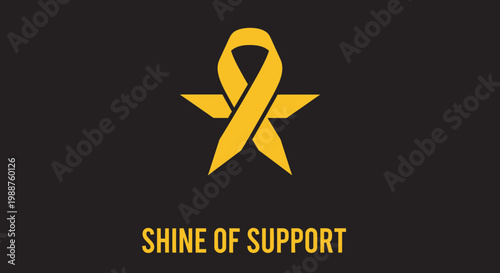 Symbolic Support and Solidarity Represented with a Star and a Yellow Ribbon Design