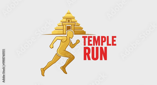 Temple Run Logo: Iconic Design Featuring a Runner and Ancient Architectural Structure