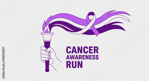 Symbolic Torch Of Hope For Cancer Awareness Run Event