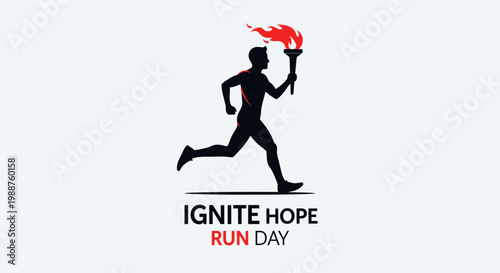 Torchbearer Running with Ignite Hope Message During The Run Day Celebrations Events