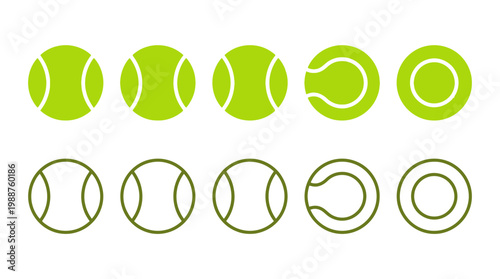 Tennis Ball Evolution: A Graphic Display With Various Illustrations and Stages