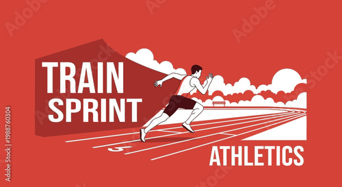 Train Sprint Athletics Competition Runner On Track