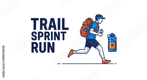 Trail Sprint Running With Gear And Hydration For Adventure And Endurance Activities