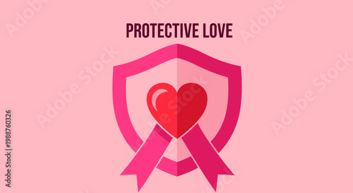Symbolizing Love's Safeguard: A Heart Shield Emblem, Representing Protection And Affection