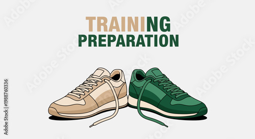 Training Preparation: A Graphic Illustration of Stylish Running Shoes And Active Lifestyle