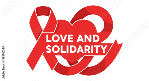 Symbolizing Love, Unity, And Support: A Heart-Shaped Ribbon Design For Solidarity