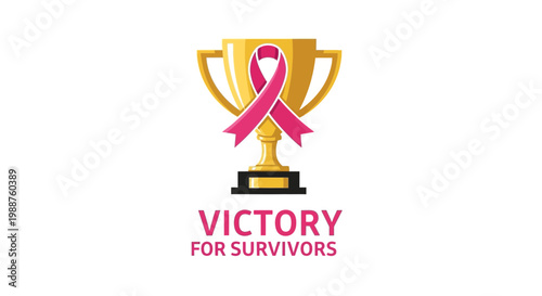 Trophy Symbolizing Victory and Support for Breast Cancer Survivors in a Clean Design