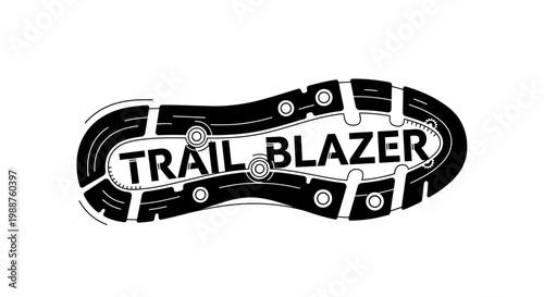 Trail Blazer Running Shoe Sole Logo Design Graphic Symbol