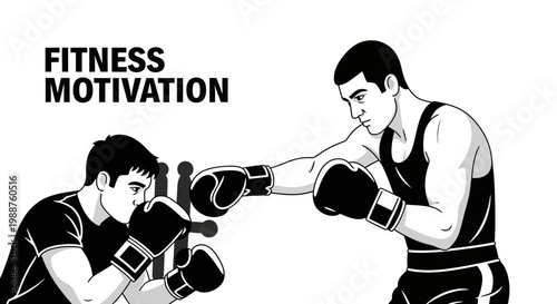 Two Boxers Sparring On A White Background Motivational Fitness