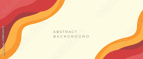 Abstract colorful wave shapes banner background with warm colors, fluid shapes and copy space. Ideal for graphic design, web banners, and presentations.