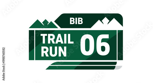 Trail Run Bib Number 06 Symbolizing Mountainous Terrain and Endurance Racing