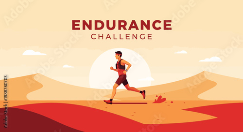 Ultra-Marathon Runner Conquering Arid Desert: A Depiction Of Endurance and Perseverance