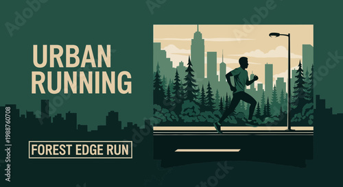 Urban Athlete City Sprinting In Nature's Embrace: A Forest Edge Running Pursuit