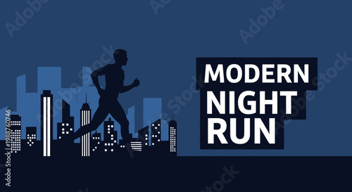 Urban Athlete Embraces the Night: A Dynamic Silhouette in a Metropolis Setting