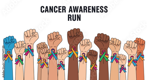 Unified Fists Rise In Support Of Cancer Awareness Run