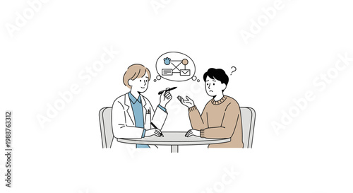 Doctor explaining medical condition to confused patient, consultation, healthcare concept