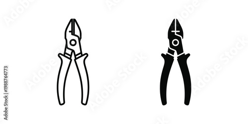 Comparison of a standard and locking pliers design in black and white illustration