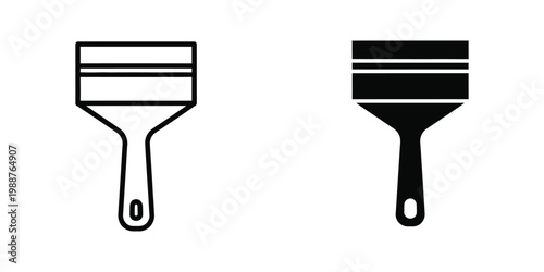 Comparison of a standard putty knife and a filled putty knife icon design