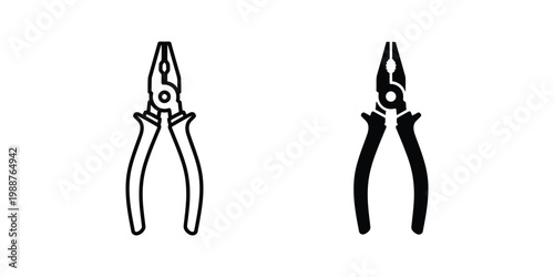 Comparison of standard and locking pliers in a black and white illustration