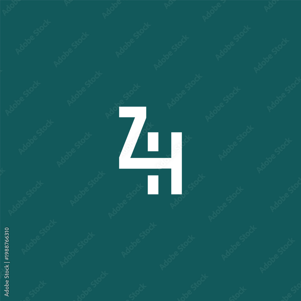 Obraz premium Simplified and darker green background with offwhite Zy text