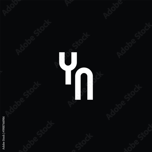 Main logo for Yn showcasing a light grey y shape and a darker grey nshape in the centre