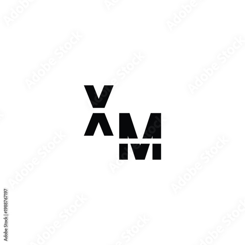 Fotografija Dark thick bold transparent PNG letters of YAMIVI over plain white background wi