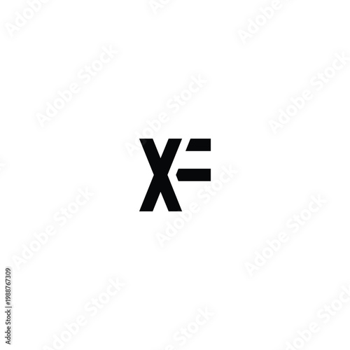 An equal sign including the variable X