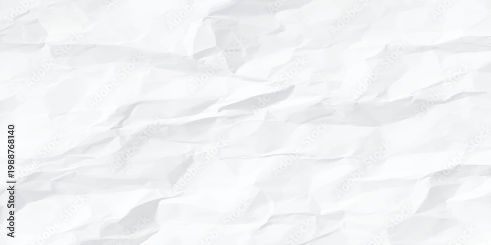 Fototapeta premium Crumpled white paper texture background vector illustration