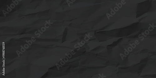 Dark gray crumpled paper texture background vector graphic design element