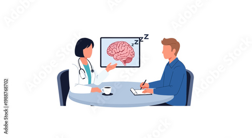 Doctor Consults Patient About Brain Health and Sleep Issues