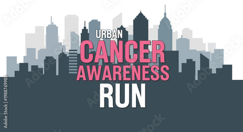 Urban Cancer Awareness Run Event in City, Fundraising Campaign for Cancer Research
