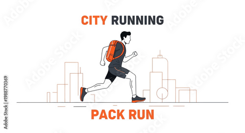 Urban Runner In Modern Cityscape With Backpack, Engaging In Fitness