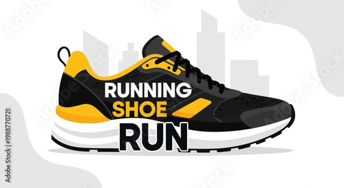 Vibrant Running Shoe Design for Sports Enthusiasts with Sleek Modern Appeal