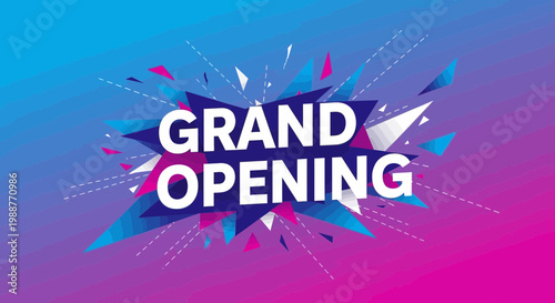Vibrant Grand Opening Announcement Burst with Geometric Shapes