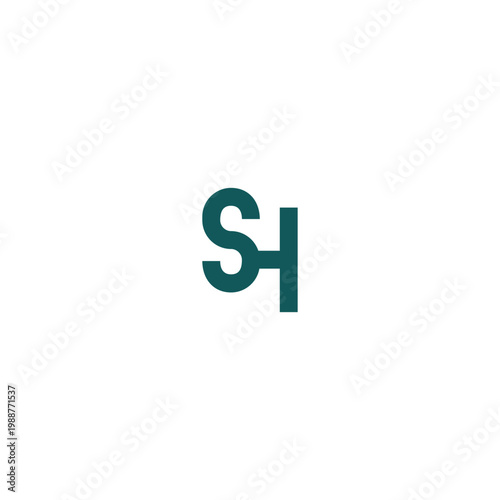 Free Download A large solid light green letter s and h on a light gray background - GFXLoad