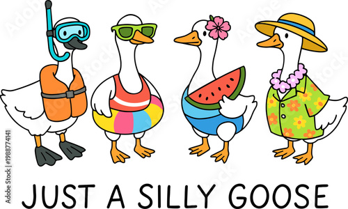 Just A Silly Goose Summer SVG, Summer Goose SVG, Summer SVG, Summer Vibes SVG, Just A Silly Goose Summer PNG