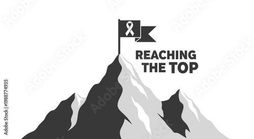 Victory On Summit Symbolizing Achievement And Perseverance Reaching For Goals