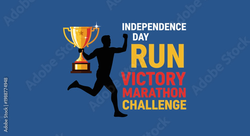 Victory Lap Runner Celebrating Independence Day Marathon Achievement