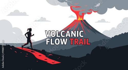 Volcanic Flow Trail: A Dynamic Illustration of Nature’s Powerful Display and Athleticism
