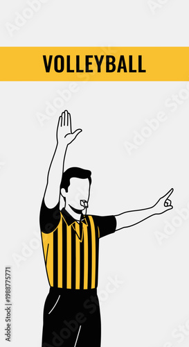 Volleyball Referee Signaling Fault: An Illustrative Depiction of Sports Officiating