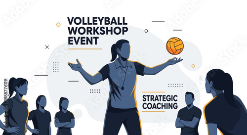 Volleyball Workshop Event Depicting Teamwork and Strategic Coaching for Athletic Success
