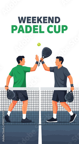 Weekend Padel Cup Sports Tournament Event Promotion Minimalist Design