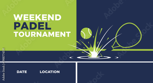 Weekend Padel Tournament Poster Design Showcasing Dynamic Sporting Action in Stylish Graphics